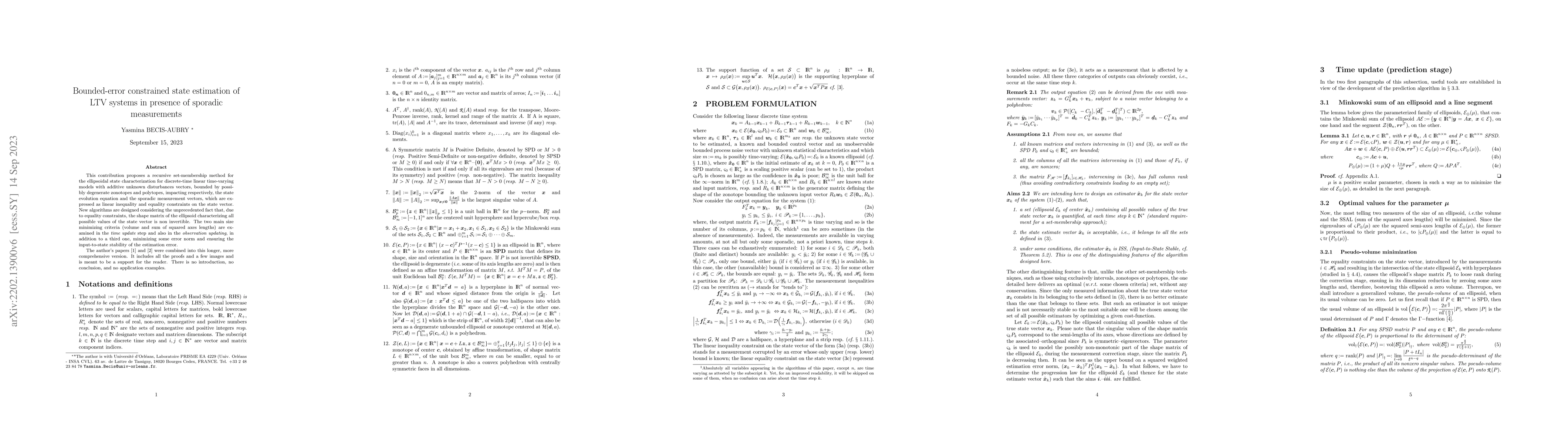 Thumbnail for Bounded-error constrained state estimation of LTV systems in presence of
  sporadic measurements