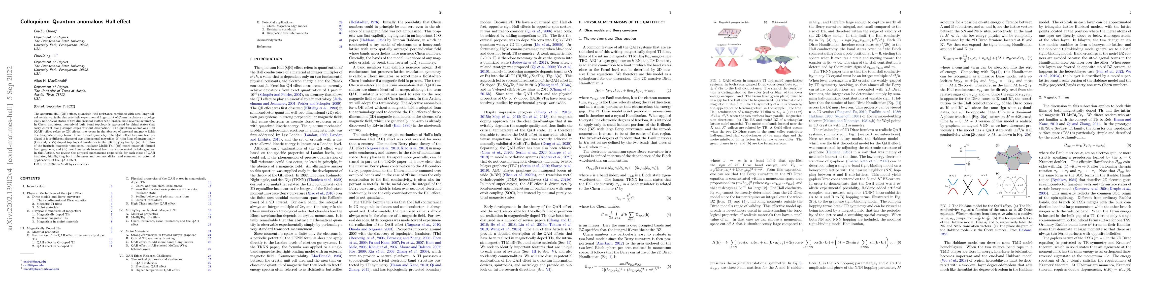 Thumbnail for Colloquium: Quantum anomalous Hall effect
