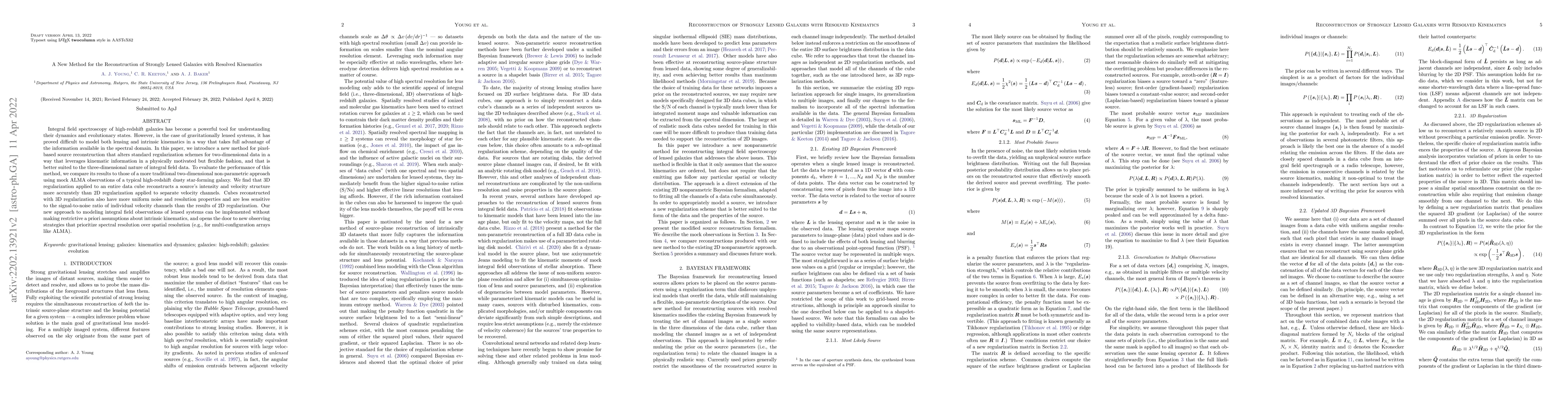 Thumbnail for A New Method for the Reconstruction of Strongly Lensed Galaxies with
  Resolved Kinematics