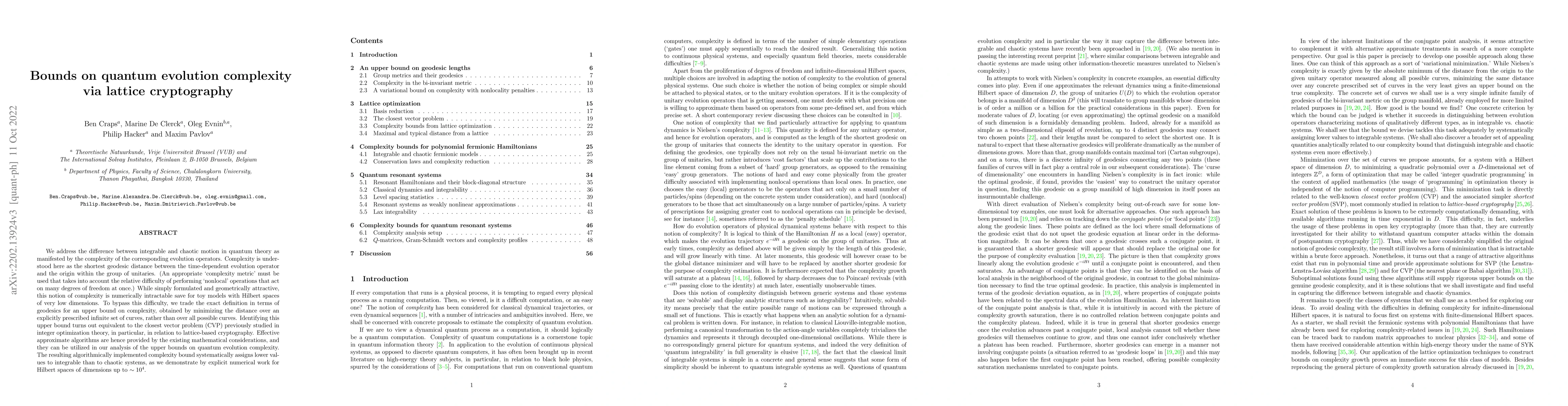 Thumbnail for Bounds on quantum evolution complexity via lattice cryptography