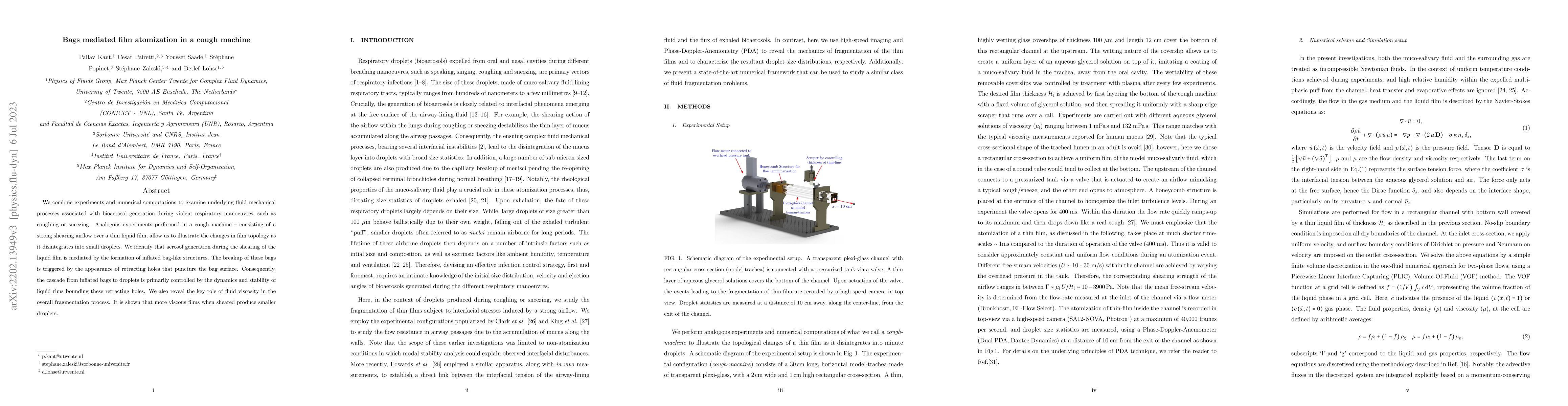 Thumbnail for Bags mediated film atomization in a cough machine