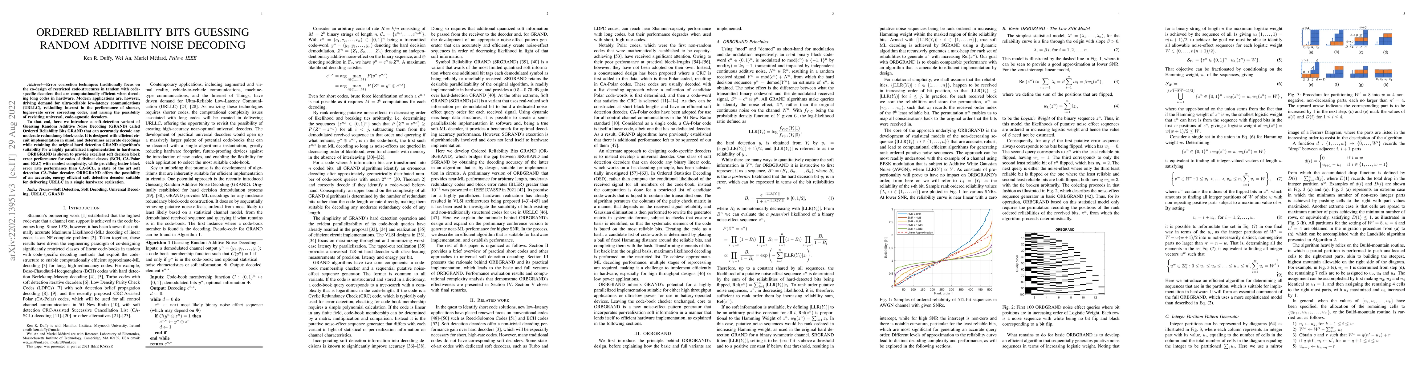 Thumbnail for Ordered Reliability Bits Guessing Random Additive Noise Decoding