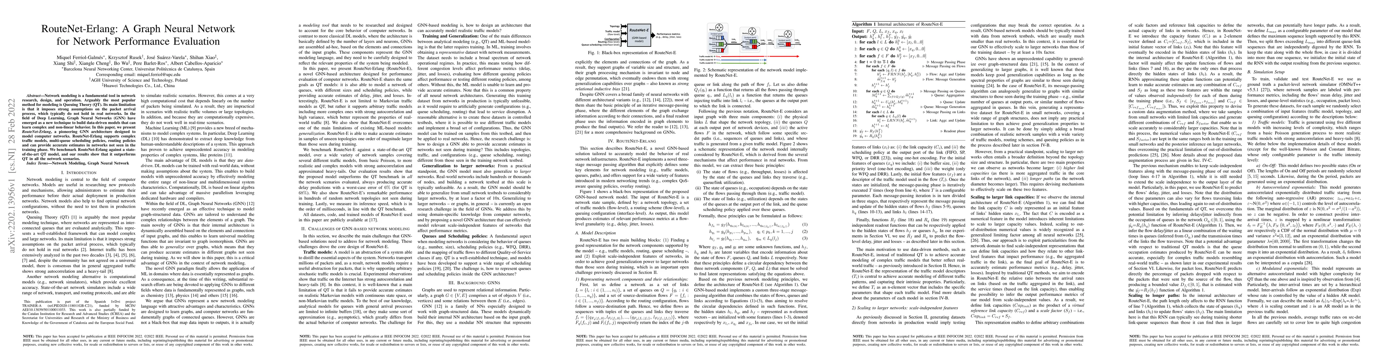 Thumbnail for RouteNet-Erlang: A Graph Neural Network for Network Performance
  Evaluation
