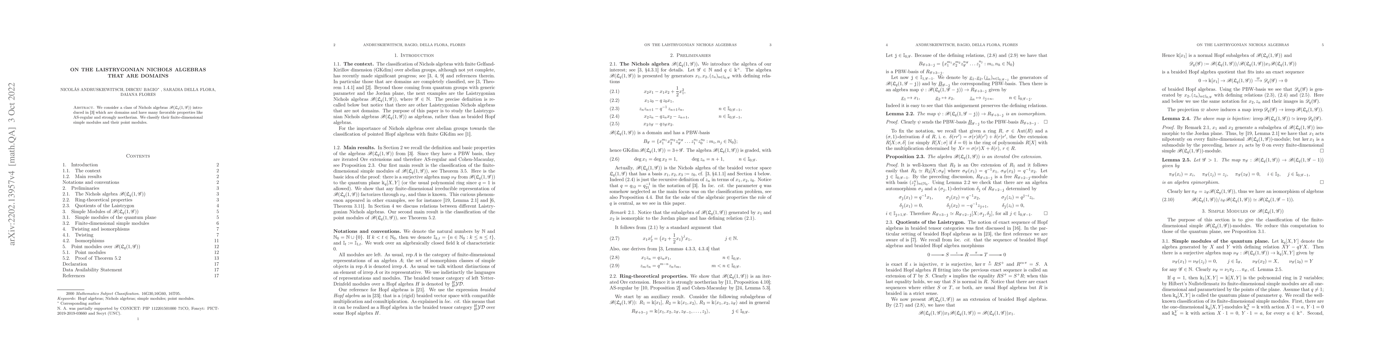 Thumbnail for On the Laistrygonian Nichols algebras that are domains