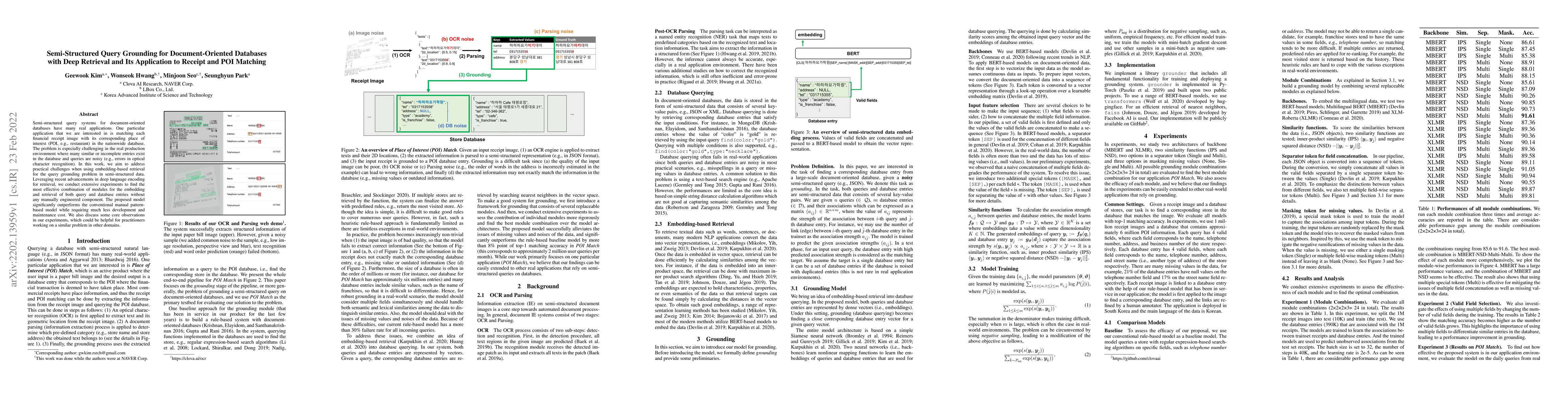 Thumbnail for Semi-Structured Query Grounding for Document-Oriented Databases with
  Deep Retrieval and Its Application to Receipt and POI Matching