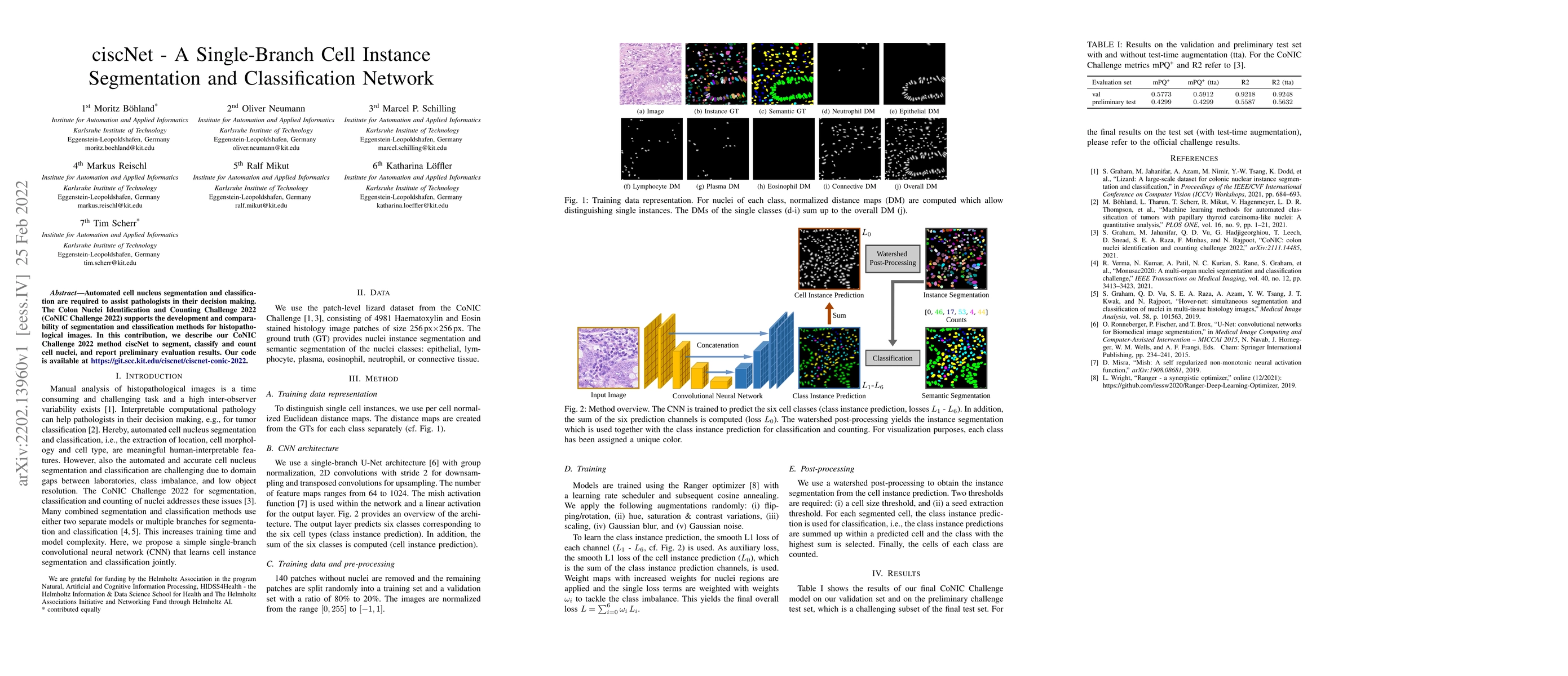 Thumbnail for ciscNet -- A Single-Branch Cell Instance Segmentation and Classification
  Network