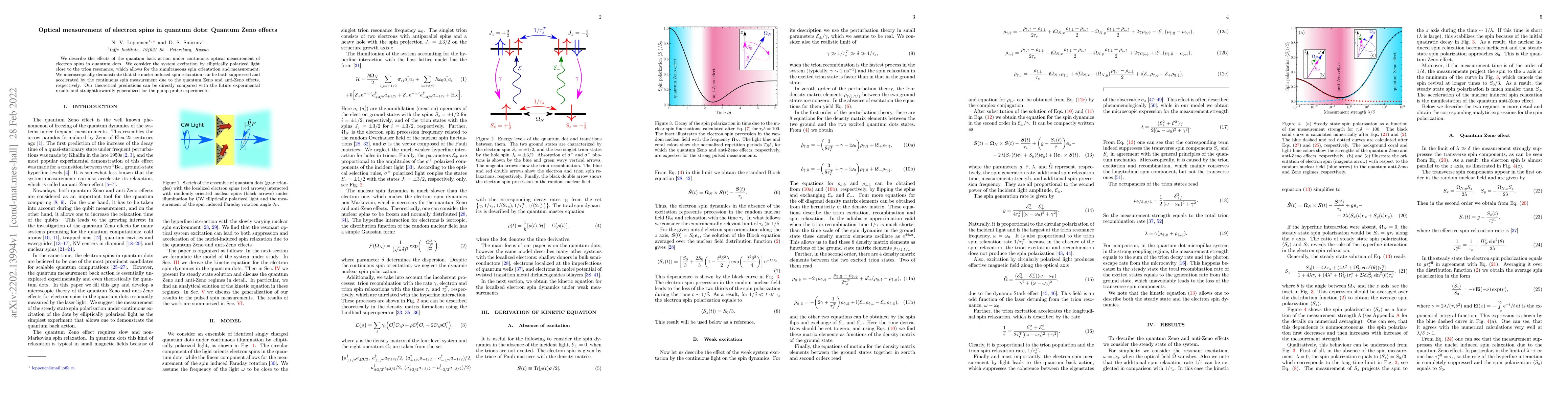 Thumbnail for Optical measurement of electron spins in quantum dots: Quantum Zeno
  effects