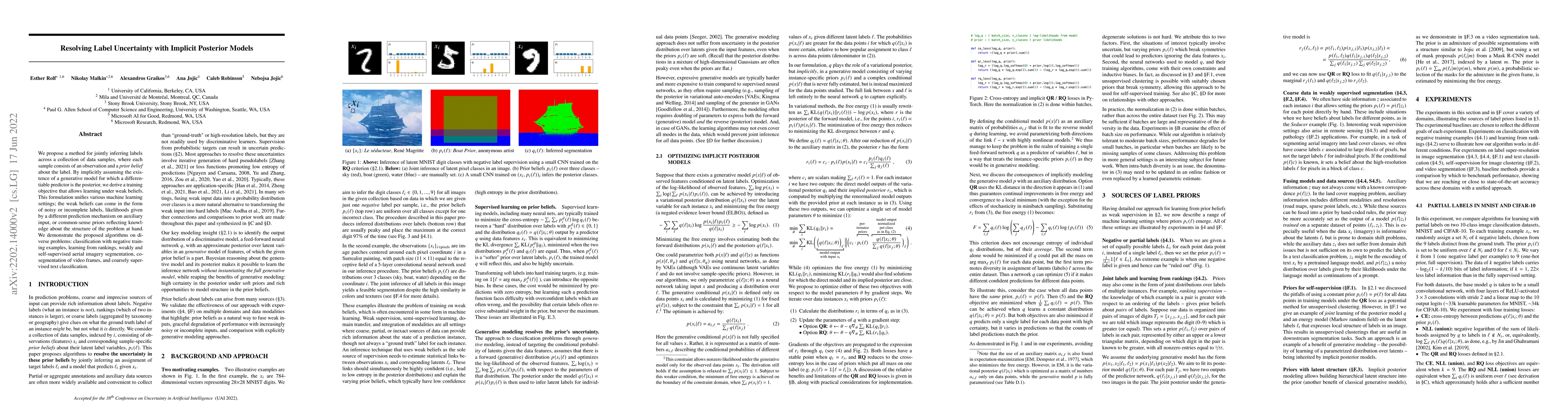 Thumbnail for Resolving label uncertainty with implicit posterior models