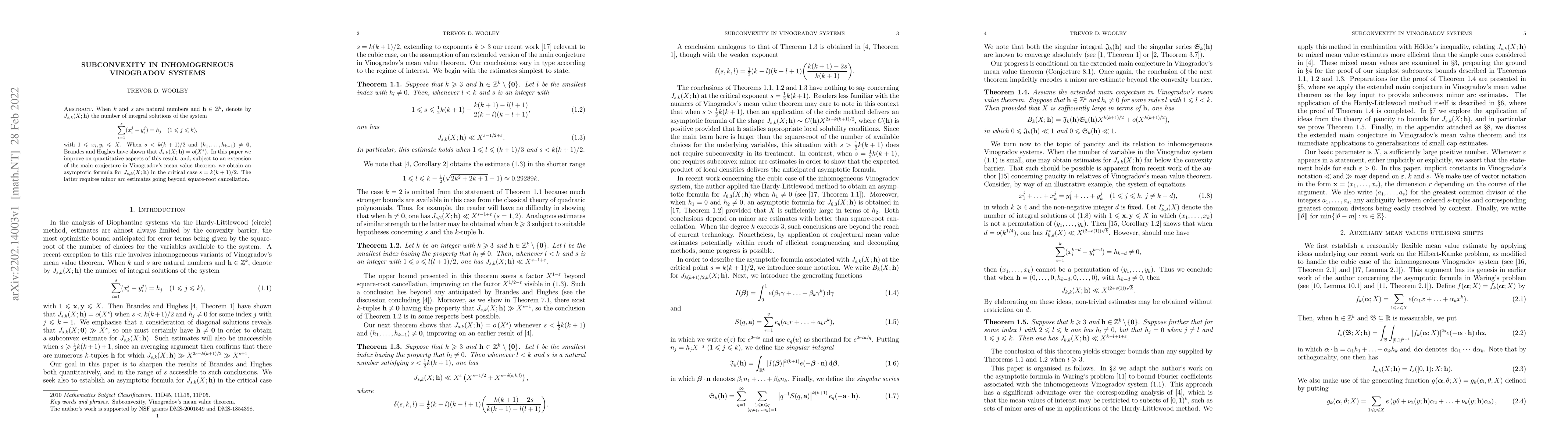 Thumbnail for Subconvexity in inhomogeneous Vinogradov systems