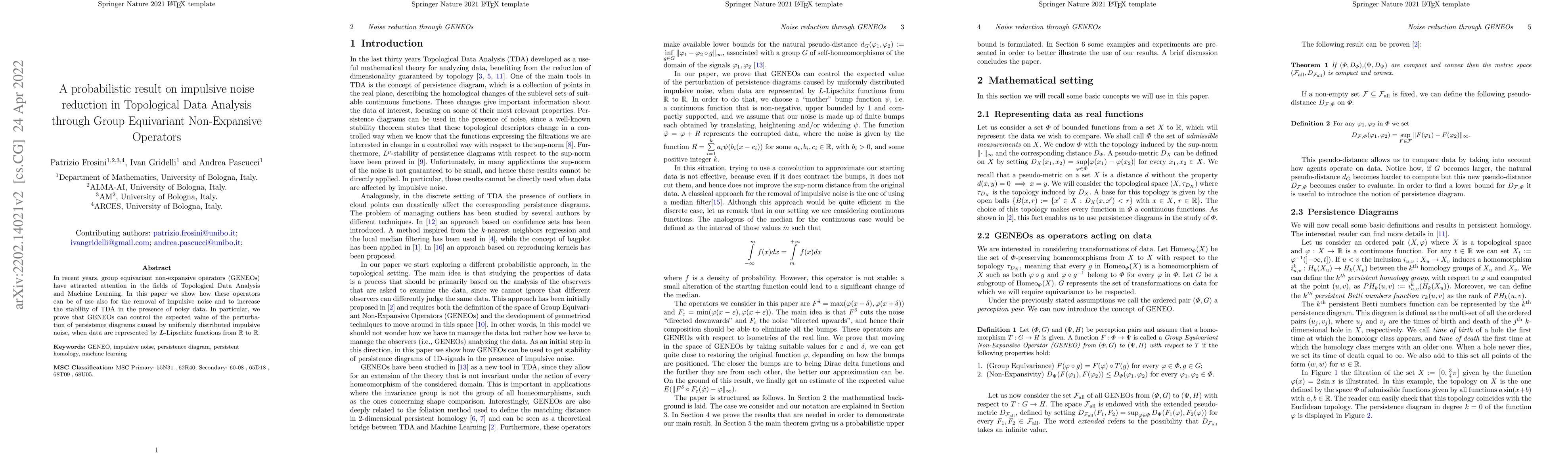 Thumbnail for A probabilistic result on impulsive noise reduction in Topological Data
  Analysis through Group Equivariant Non-Expansive Operators
