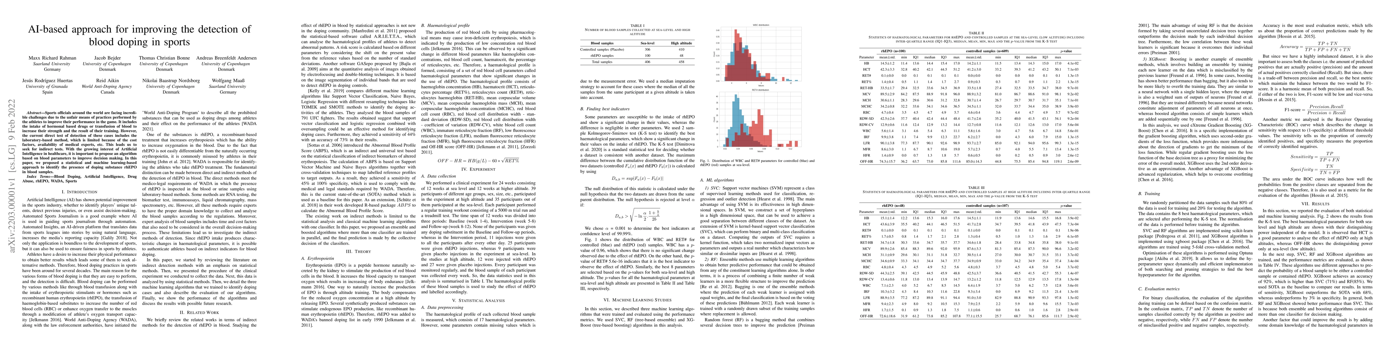 Thumbnail for AI-based approach for improving the detection of blood doping in sports
