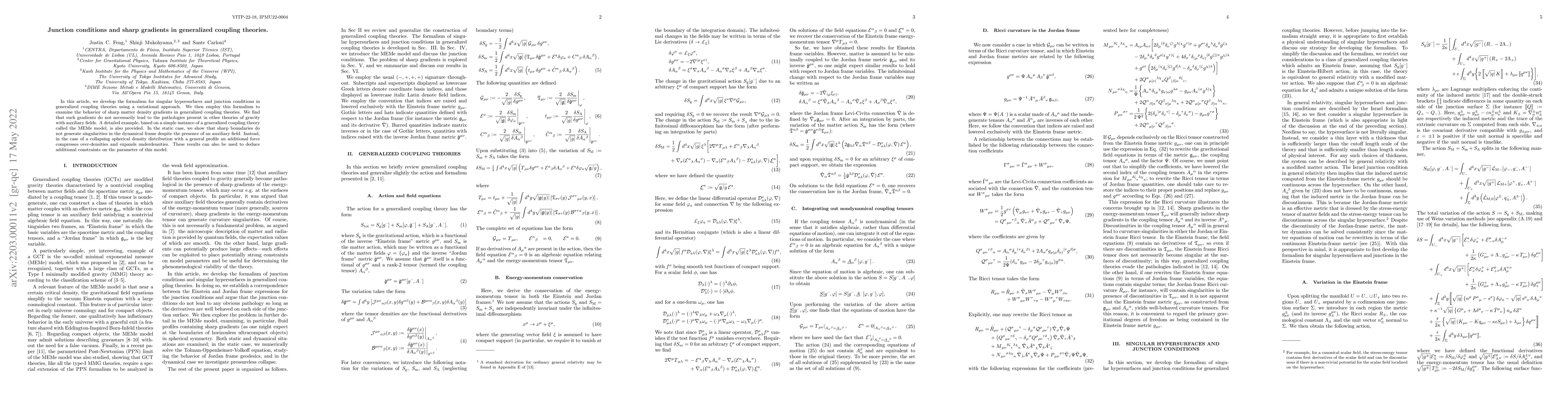 Thumbnail for Junction conditions and sharp gradients in generalized coupling theories