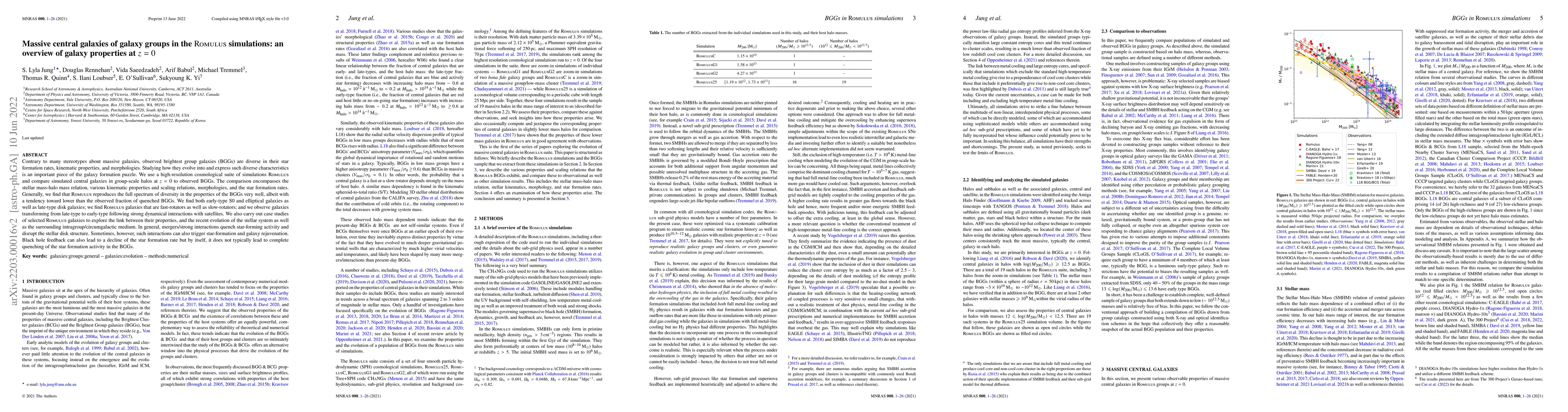 Thumbnail for Massive central galaxies of galaxy groups in the Romulus simulations: an
  overview of galaxy properties at z=0