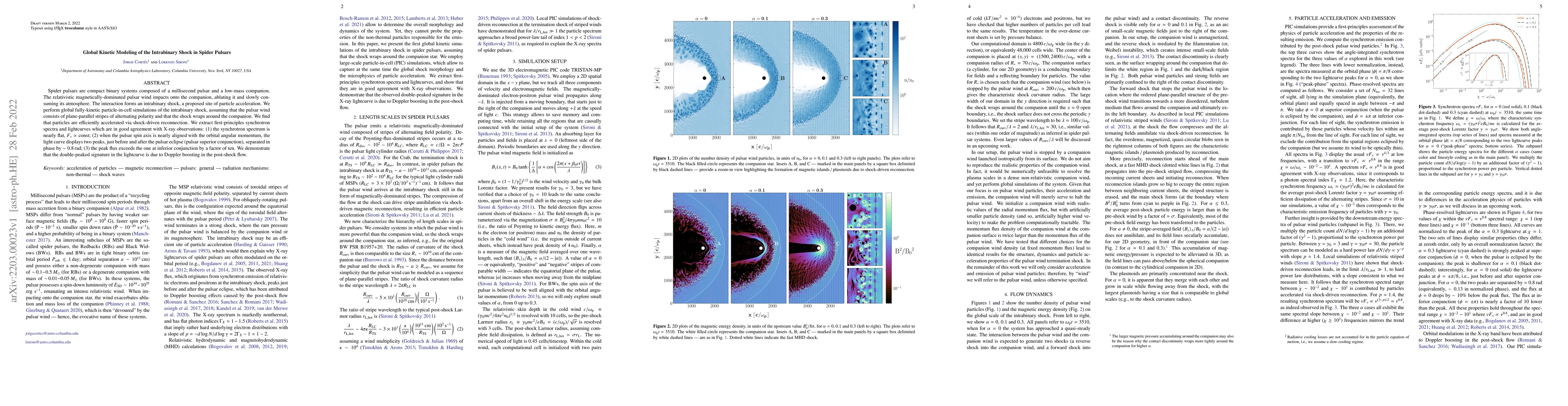 Thumbnail for Global Kinetic Modeling of the Intrabinary Shock in Spider Pulsars