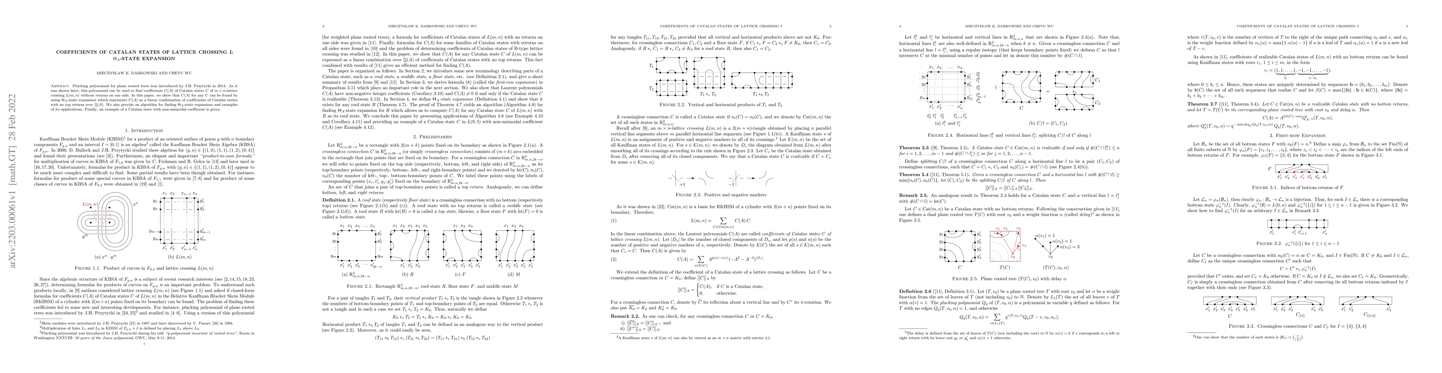 Thumbnail for Coefficients of Catalan States of Lattice Crossing I: $\Theta_{A}$-state
  Expansion