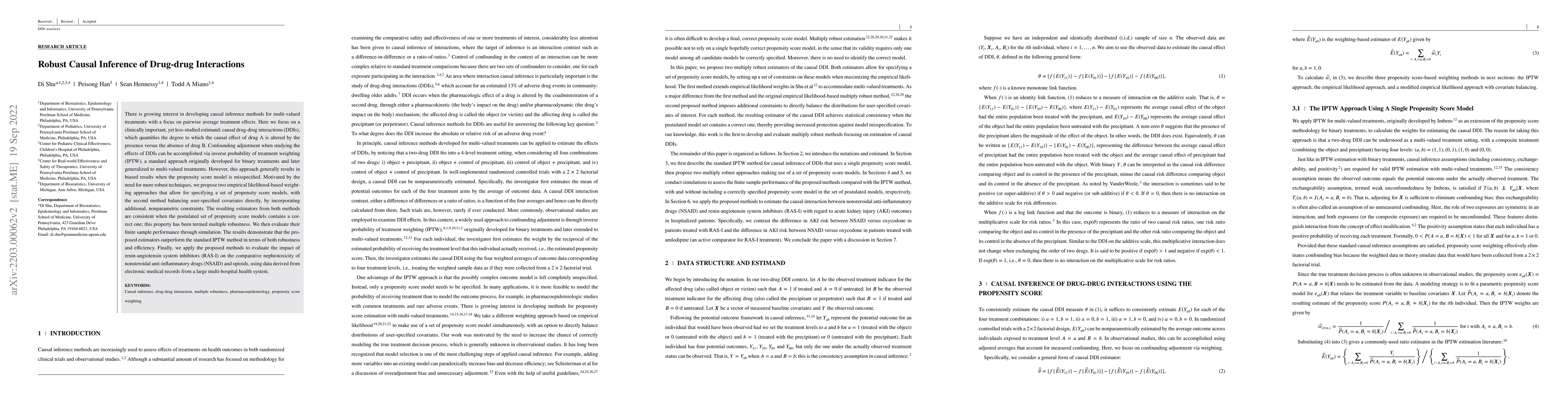 Thumbnail for Robust Causal Inference of Drug-drug Interactions
