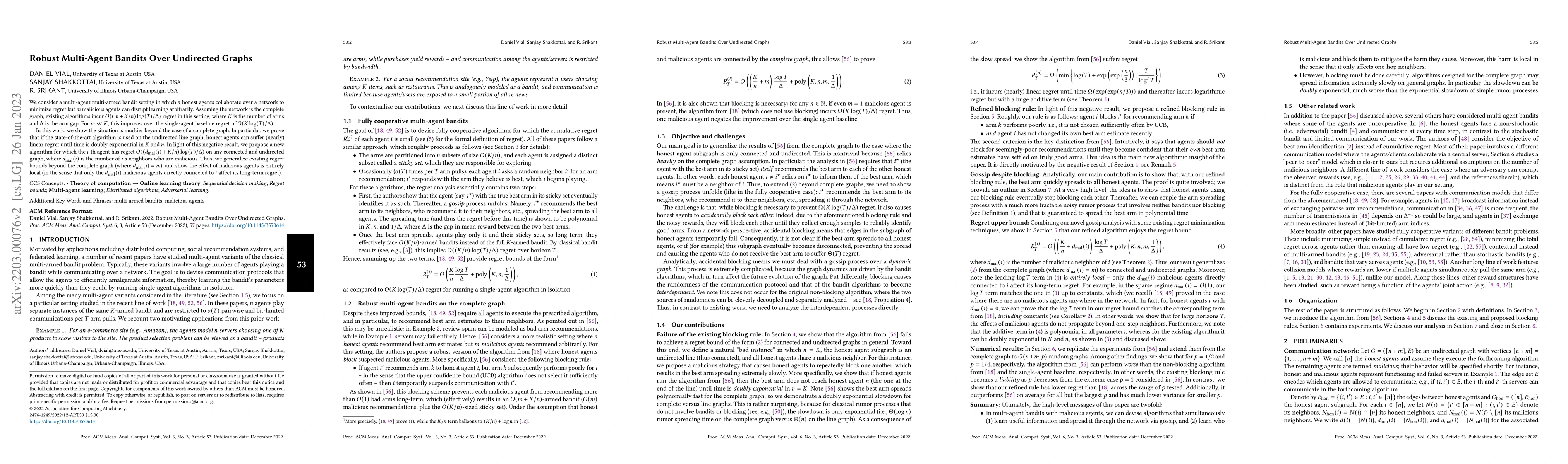 Thumbnail for Robust Multi-Agent Bandits Over Undirected Graphs