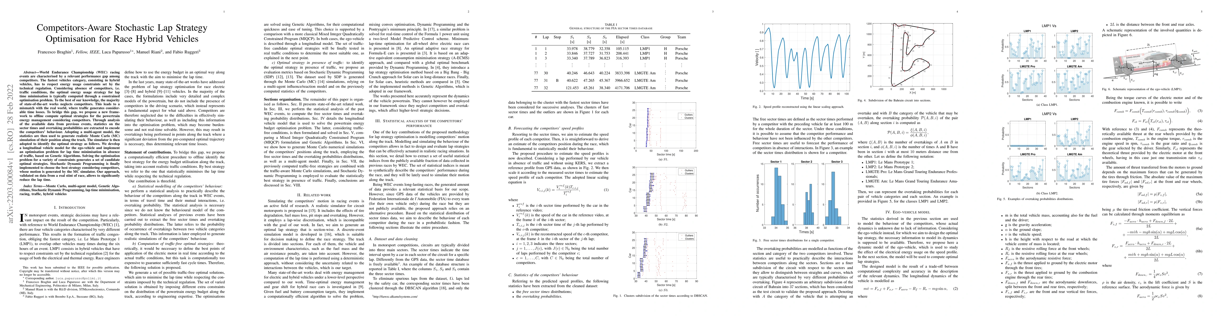 Thumbnail for Competitors-Aware Stochastic Lap Strategy Optimisation for Race Hybrid
  Vehicles