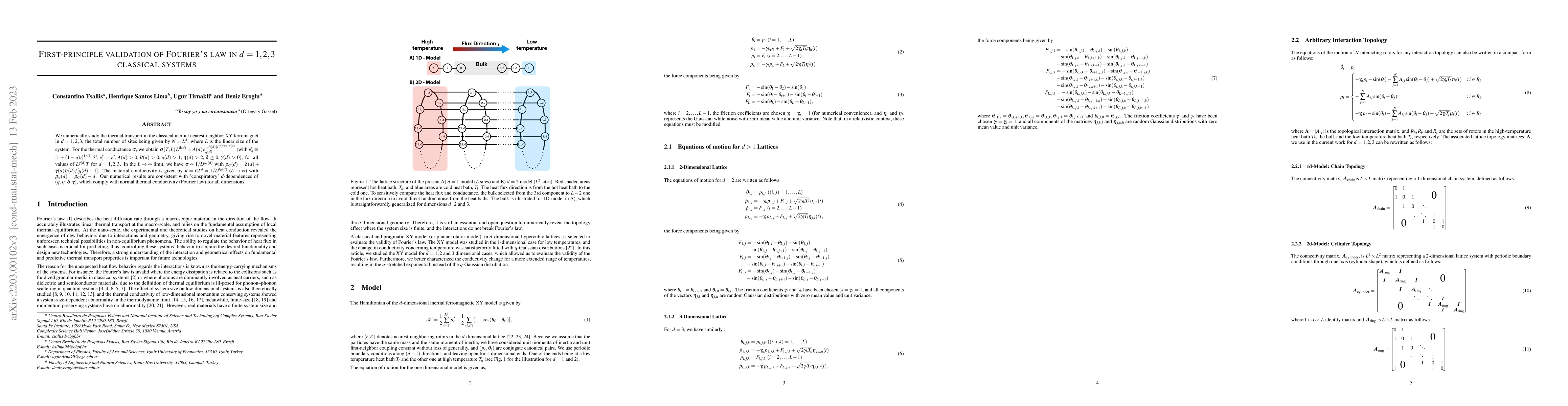 Thumbnail for First-principle validation of Fourier's law in d=1,2,3 classical systems
