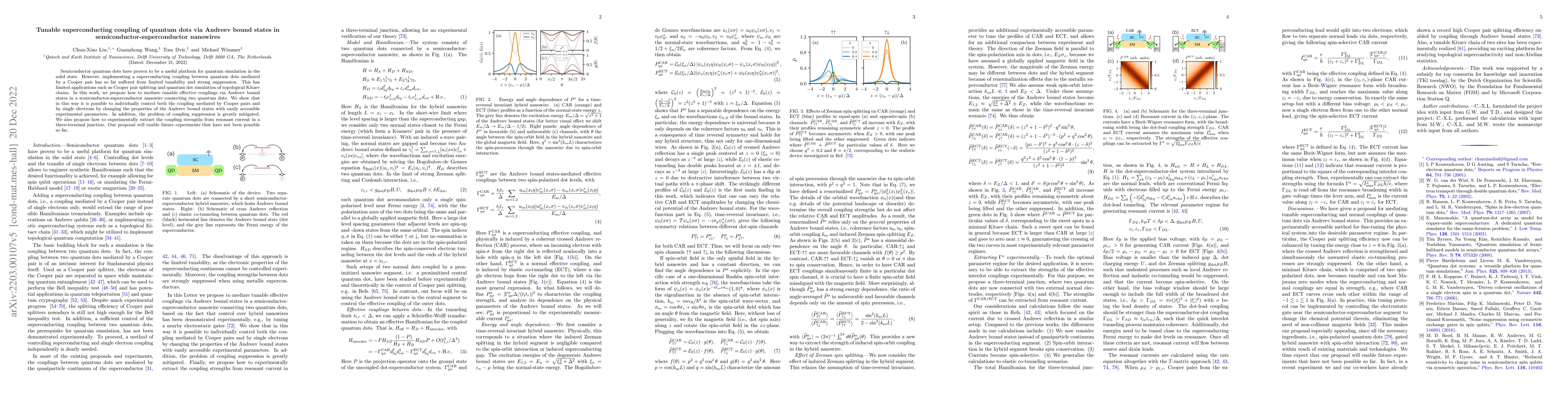 Thumbnail for Tunable superconducting coupling of quantum dots via Andreev bound
  states in semiconductor-superconductor nanowires