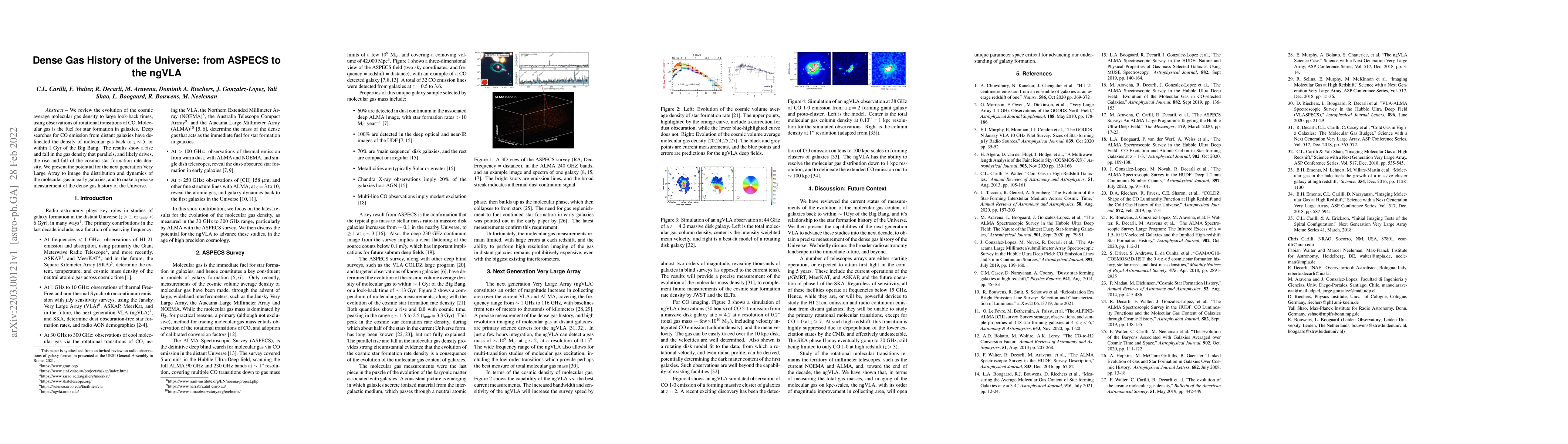 Thumbnail for Dense Gas History of the Universe: from ASPECS to the ngVLA
