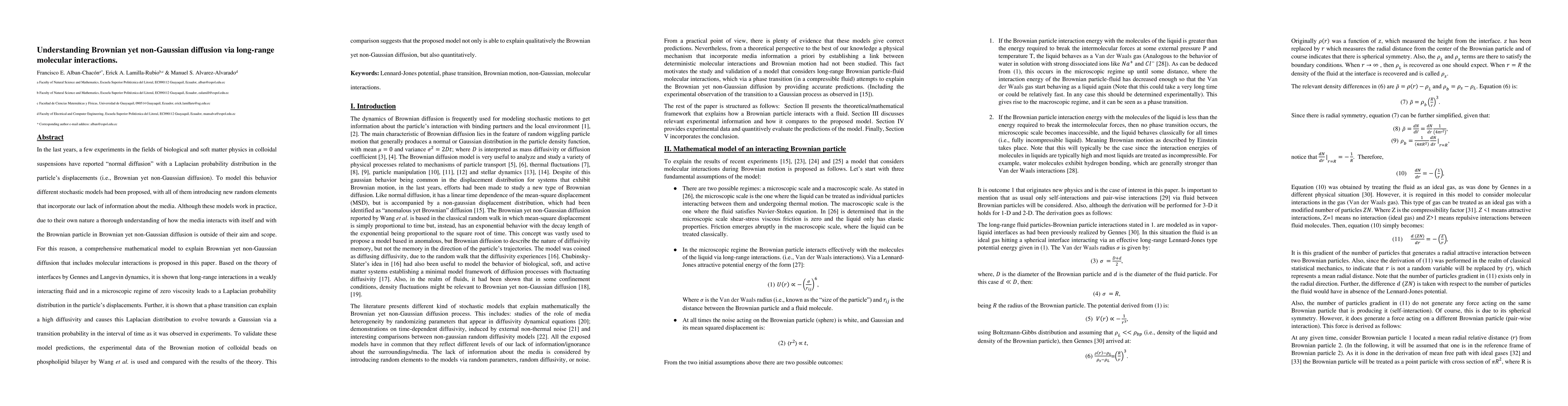 Thumbnail for Understanding Brownian yet non-Gaussian diffusion via long-range
  molecular interactions