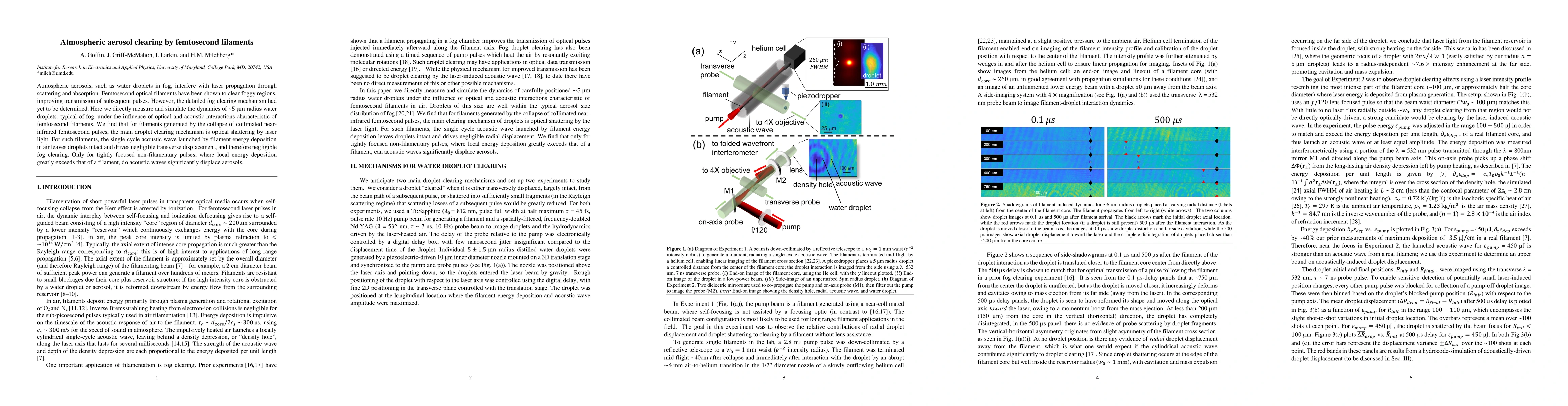 Thumbnail for Atmospheric aerosol clearing by femtosecond filaments