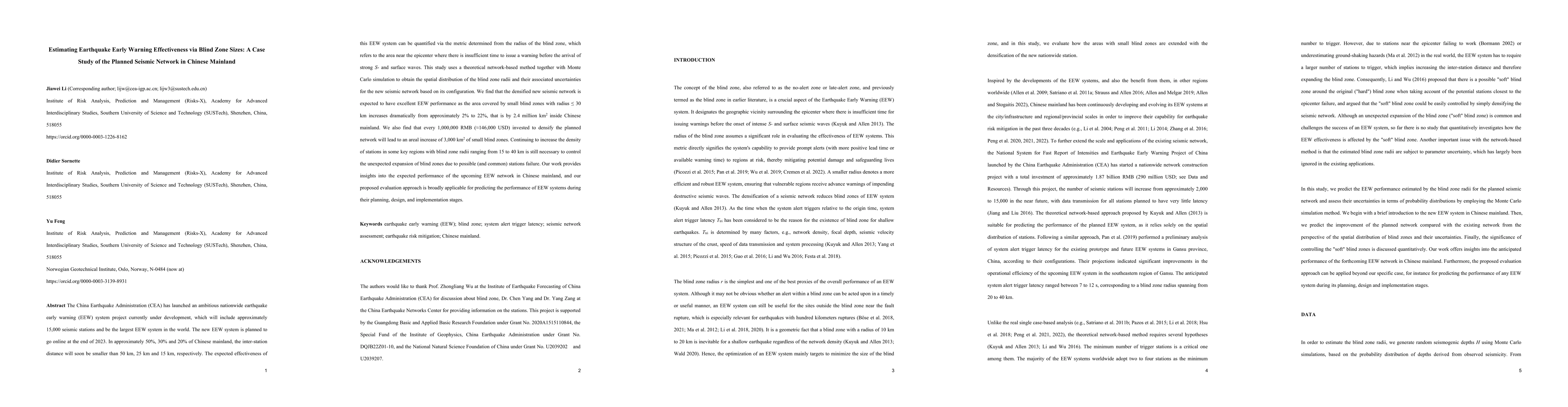 Thumbnail for Estimating Earthquake Early Warning Effectiveness via Blind Zone Sizes:
  A Case Study of the Planned Seismic Network in Chinese Mainland