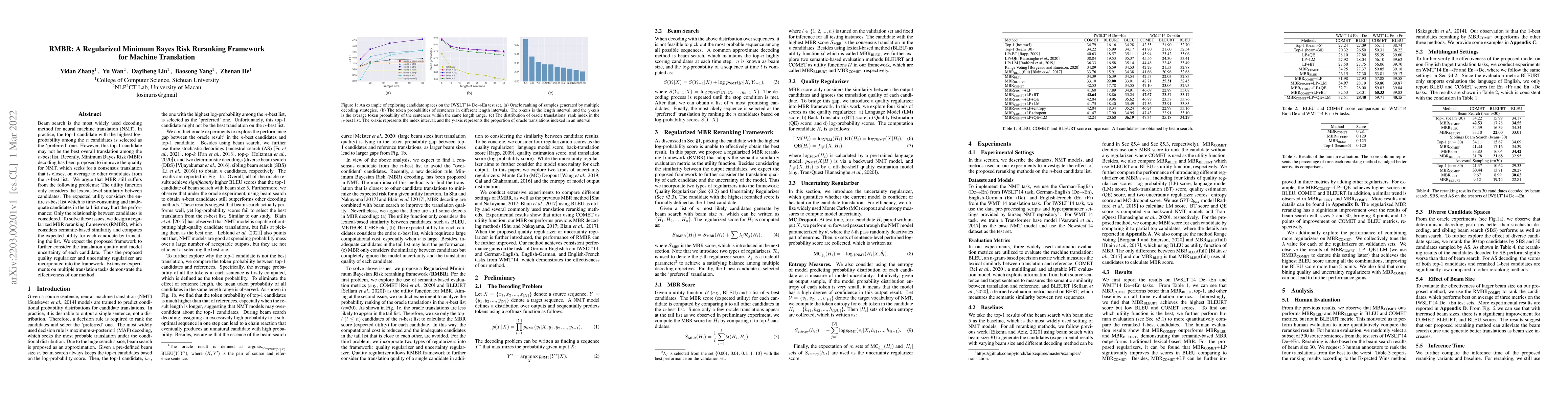 Thumbnail for RMBR: A Regularized Minimum Bayes Risk Reranking Framework for Machine
  Translation