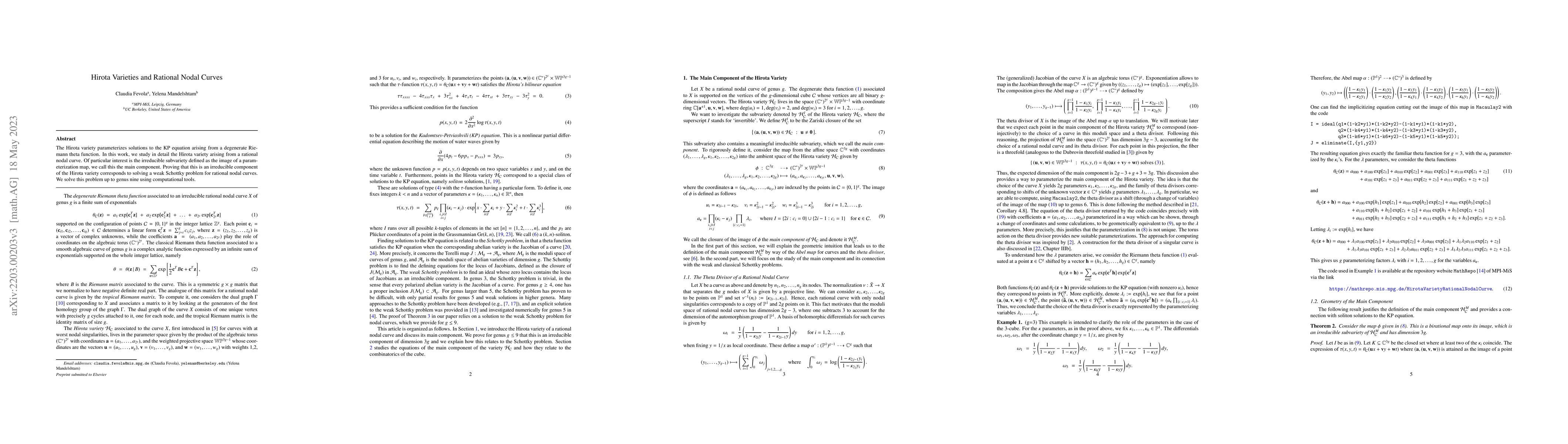 Thumbnail for Hirota Varieties and Rational Nodal Curves