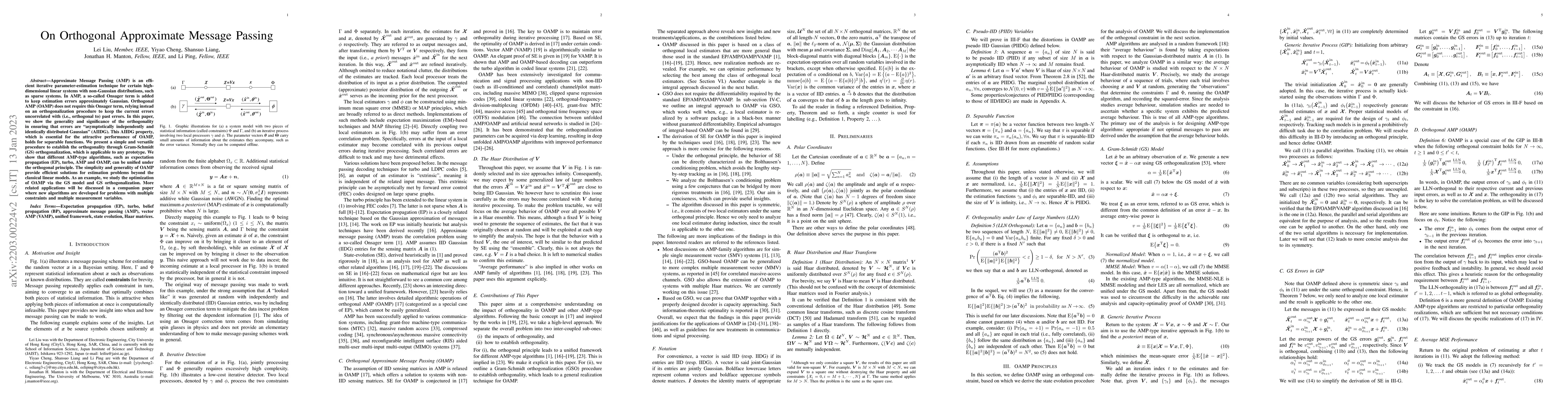 Thumbnail for On Orthogonal Approximate Message Passing