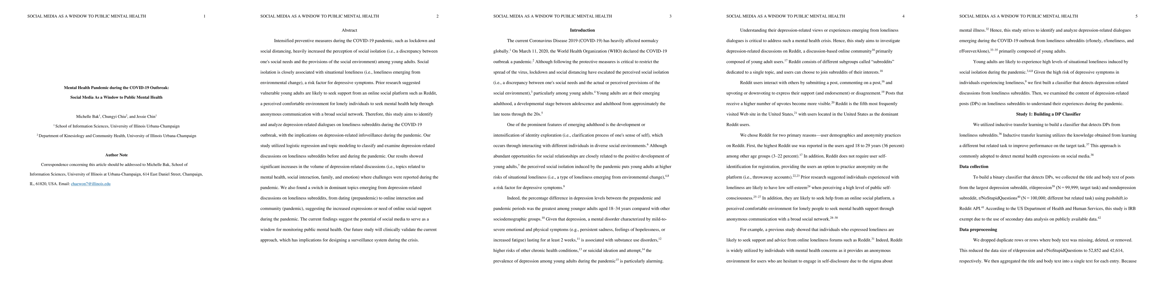 Thumbnail for Mental Health Pandemic during the COVID-19 Outbreak: Social Media as a
  Window to Public Mental Health