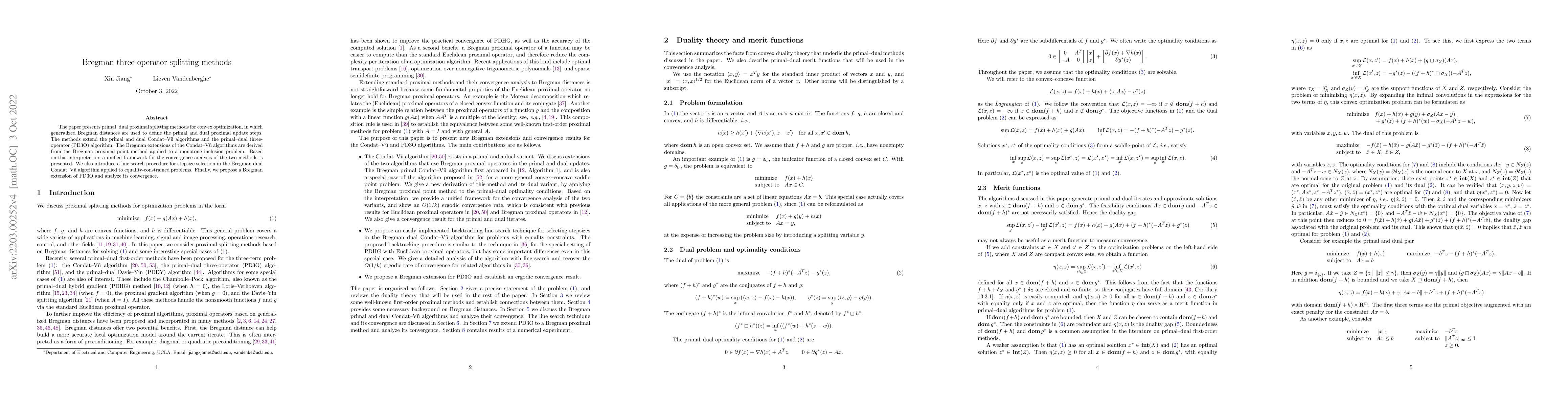 Thumbnail for Bregman three-operator splitting methods