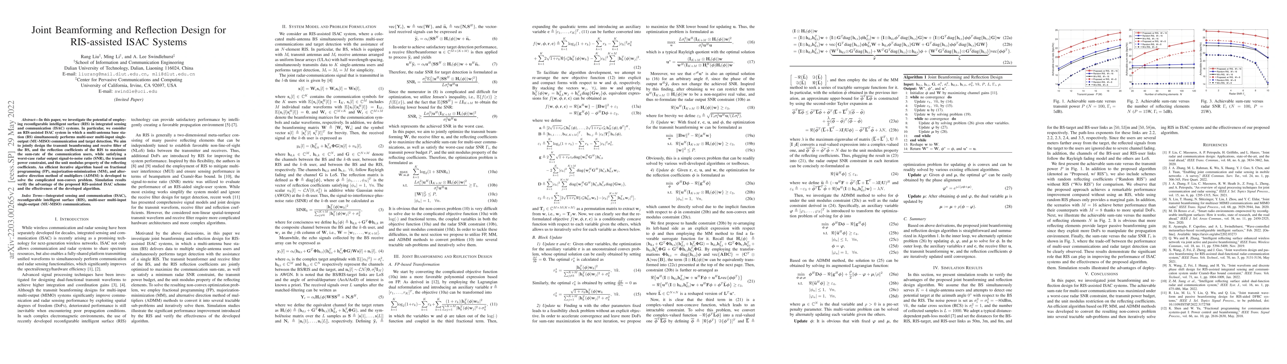 Thumbnail for Joint Beamforming and Reflection Design for RIS-assisted ISAC Systems