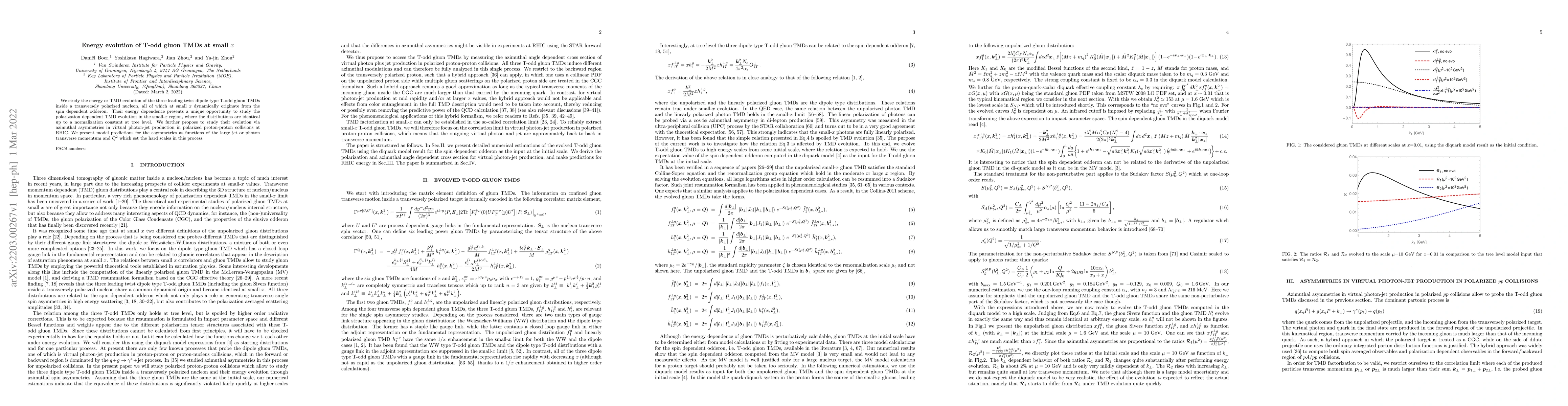 Thumbnail for Energy evolution of T-odd gluon TMDs at small $x$