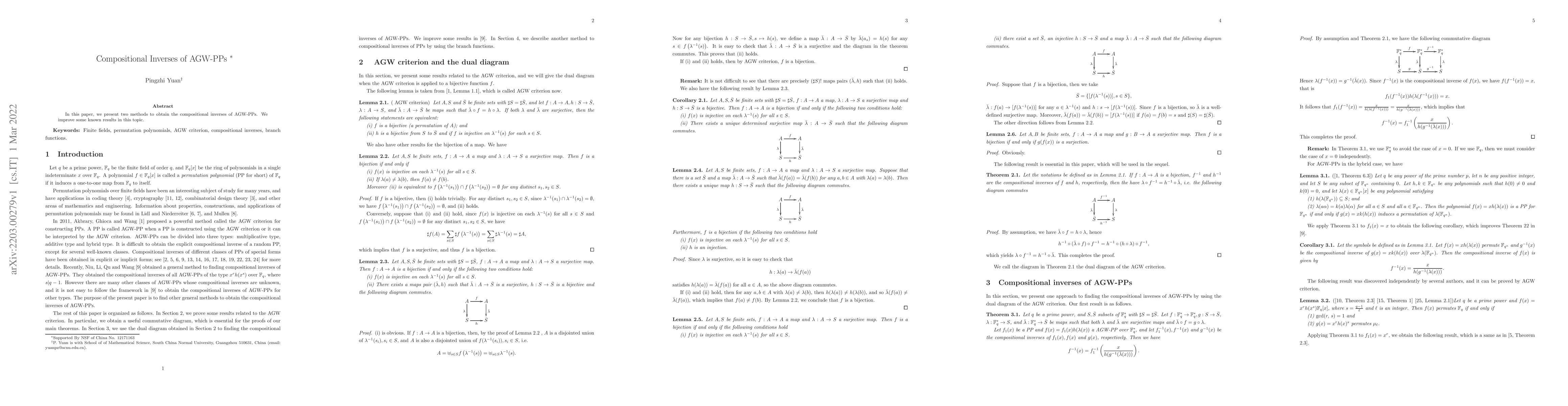 Thumbnail for Compositional Inverses of AGW-PPs