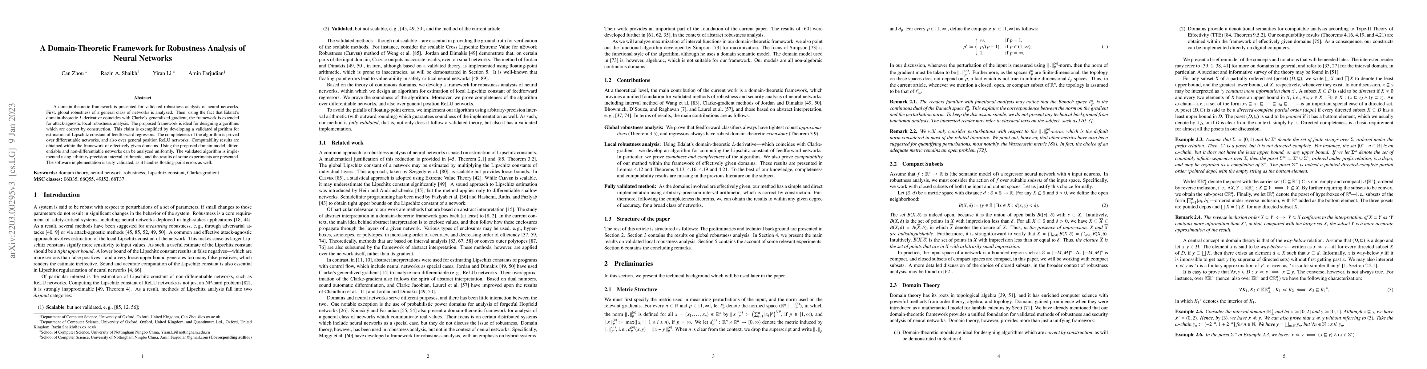 Thumbnail for A Domain-Theoretic Framework for Robustness Analysis of Neural Networks