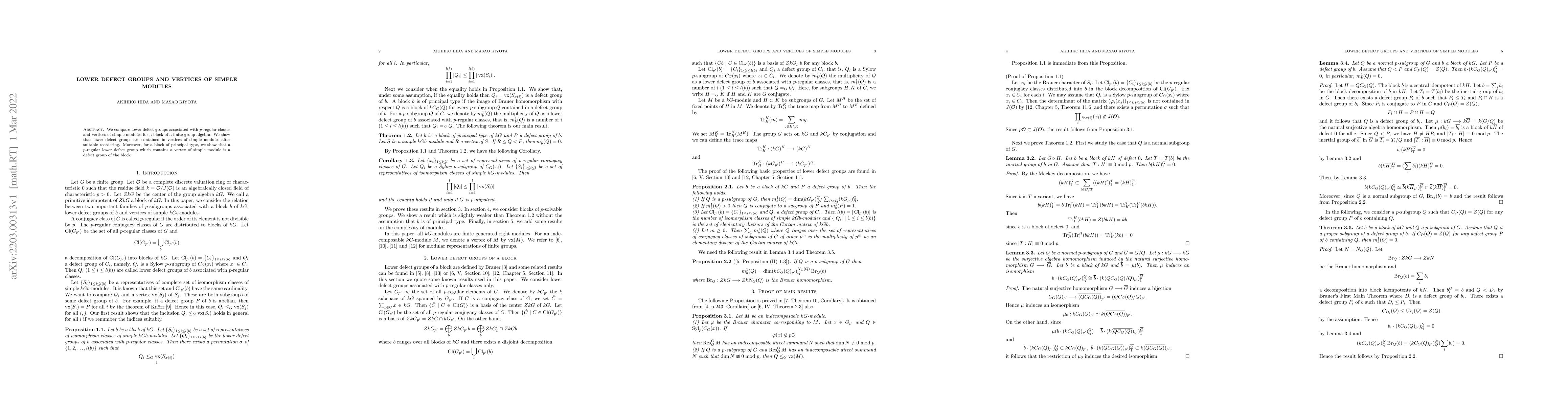 Thumbnail for Lower defect groups and vertices of simple modules