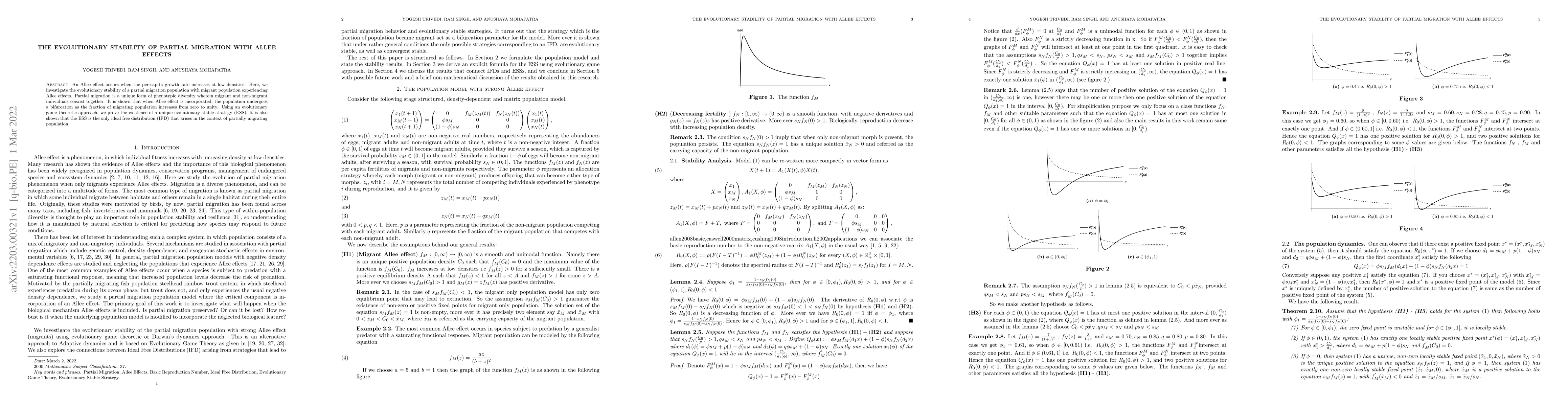 Thumbnail for The evolutionary stability of partial migration with Allee effects