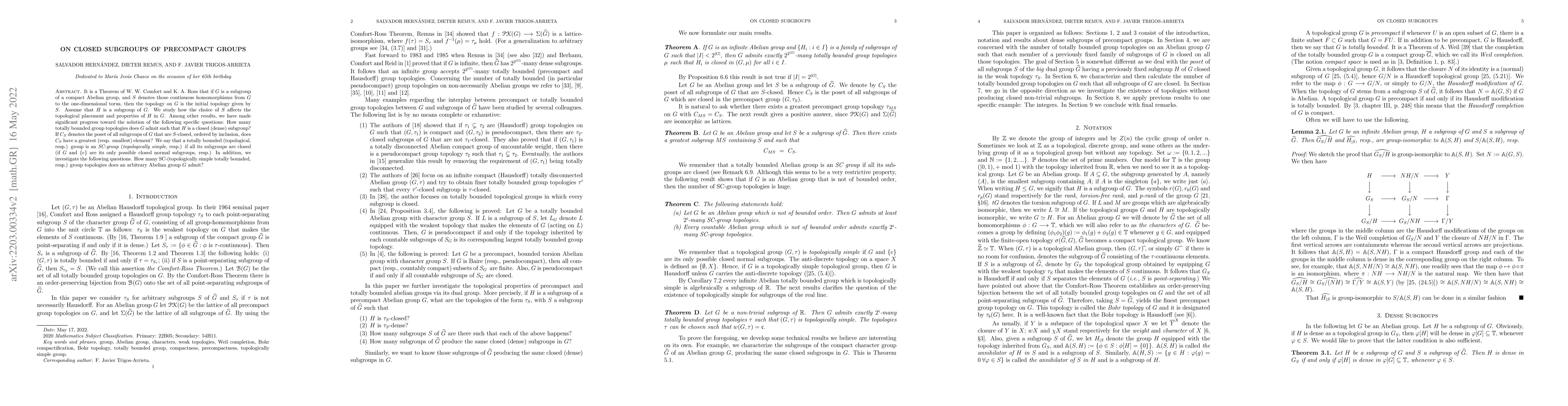 Thumbnail for On closed subgroups of precompact groups