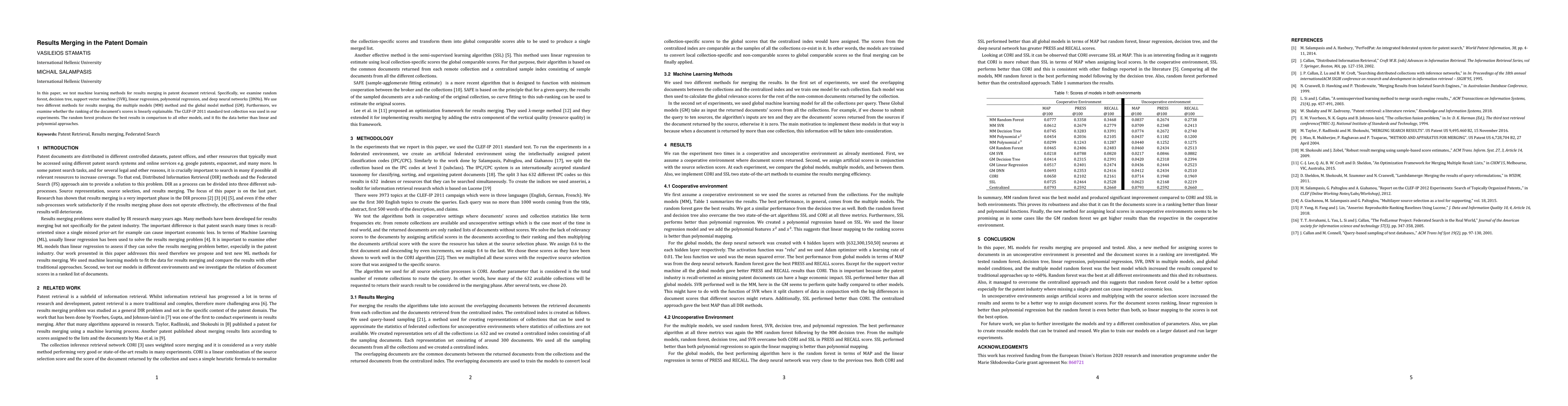 Thumbnail for Results Merging in the Patent Domain