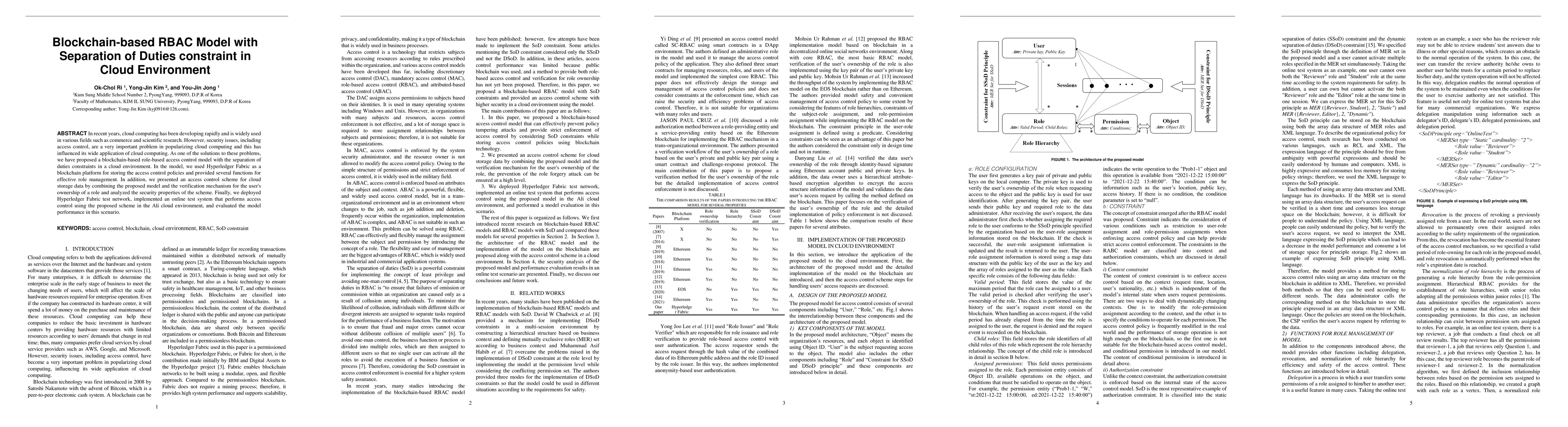 Thumbnail for Blockchain-based RBAC Model with Separation of Duties constraint in
  Cloud Environment