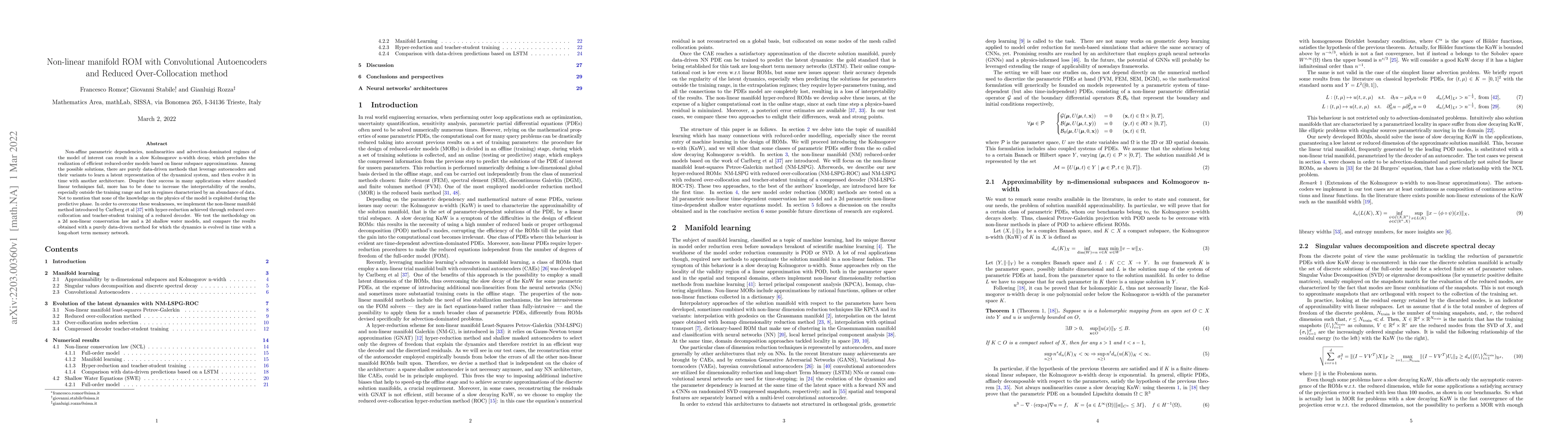 Thumbnail for Non-linear manifold ROM with Convolutional Autoencoders and Reduced
  Over-Collocation method