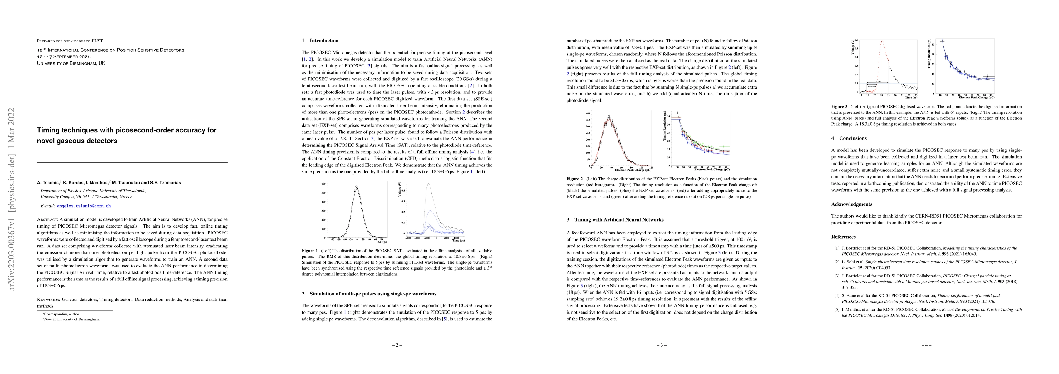 Thumbnail for Timing techniques with picosecond-order accuracy for novel gaseous
  detectors