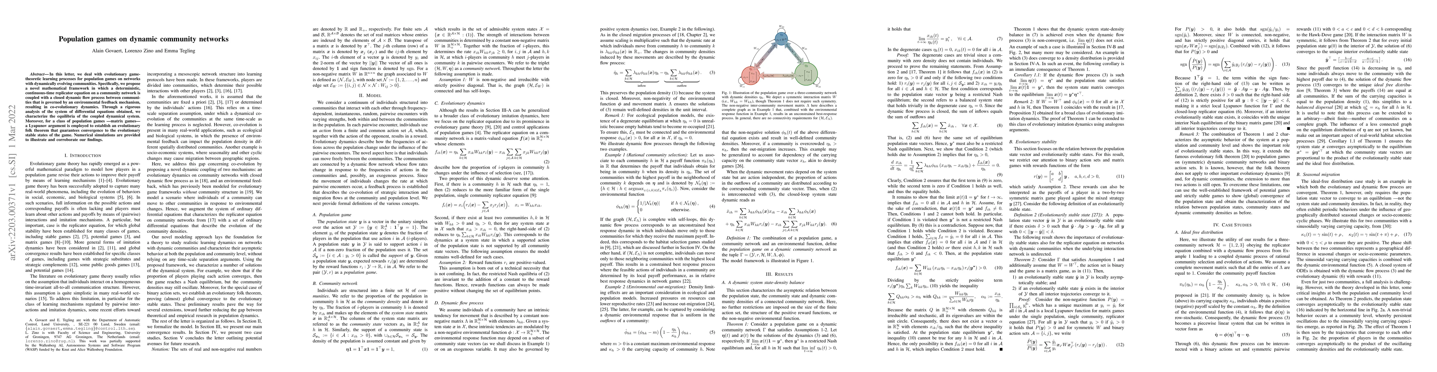 Thumbnail for Population games on dynamic community networks