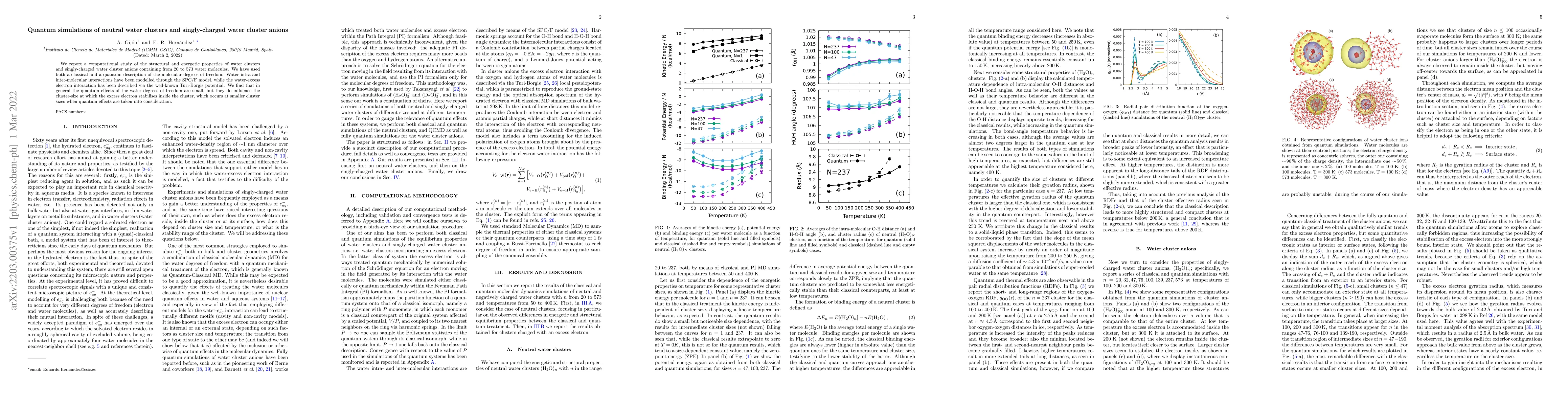 Thumbnail for Quantum simulations of neutral water clusters and singly-charged water
  cluster anions