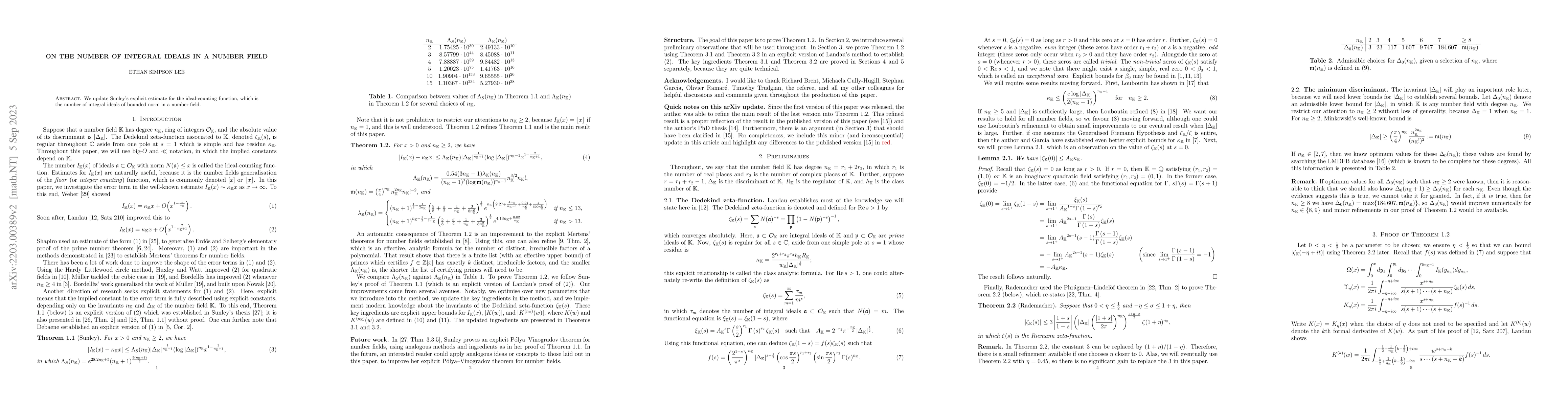 Thumbnail for On the number of integral ideals in a number field