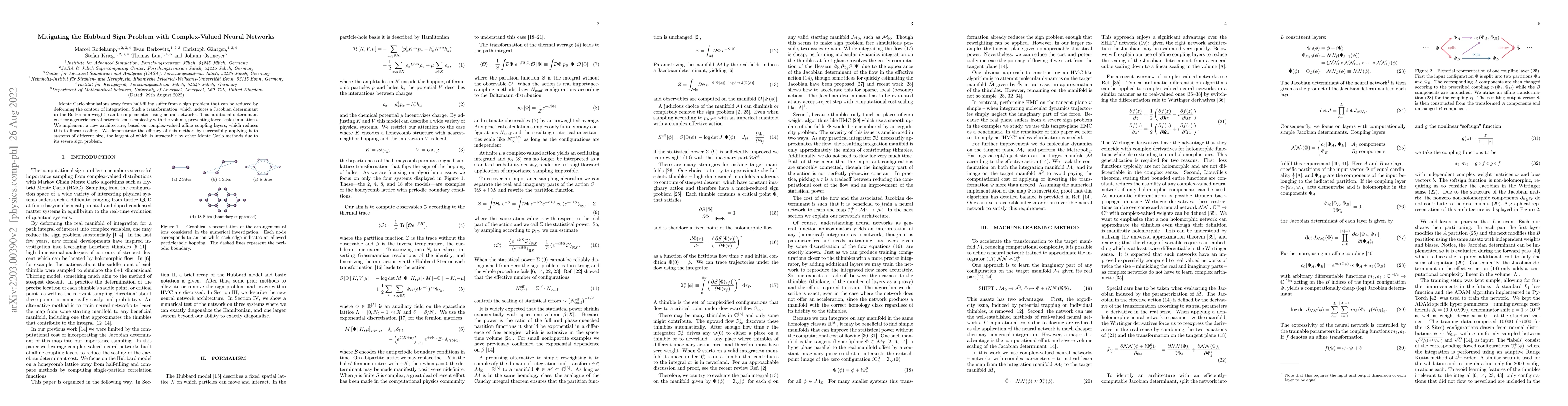 Thumbnail for Mitigating the Hubbard Sign Problem with Complex-Valued Neural Networks