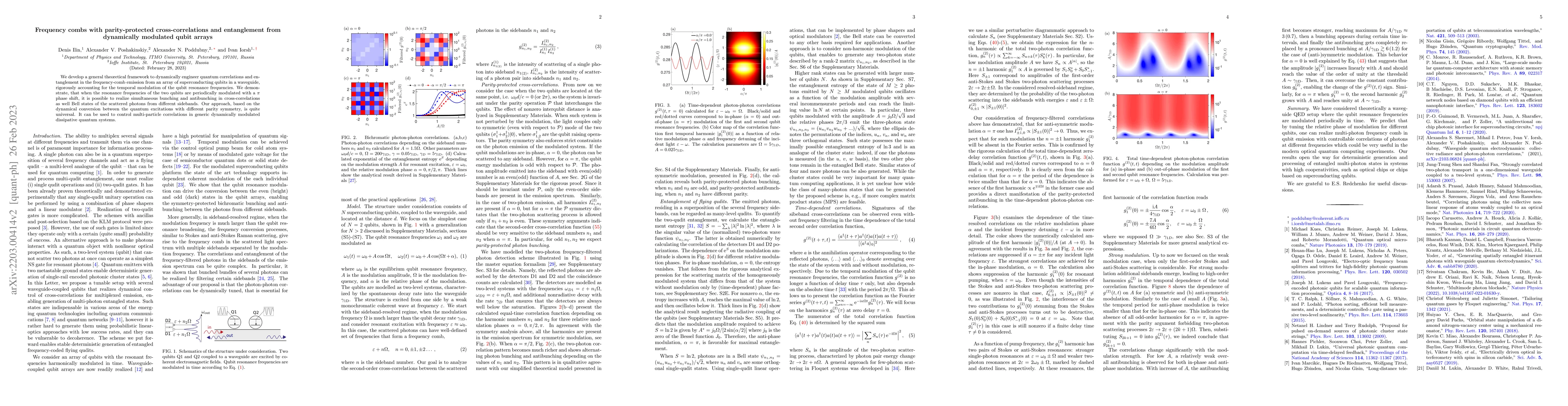 Thumbnail for Frequency combs with parity-protected cross-correlations from
  dynamically modulated qubit arrays