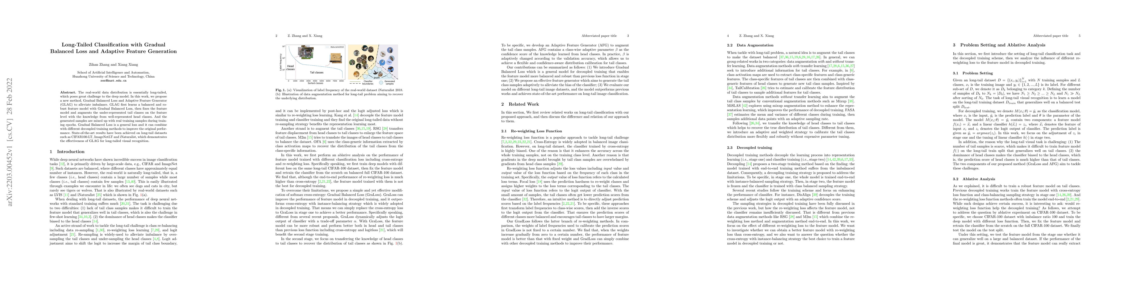 Thumbnail for Long-Tailed Classification with Gradual Balanced Loss and Adaptive
  Feature Generation